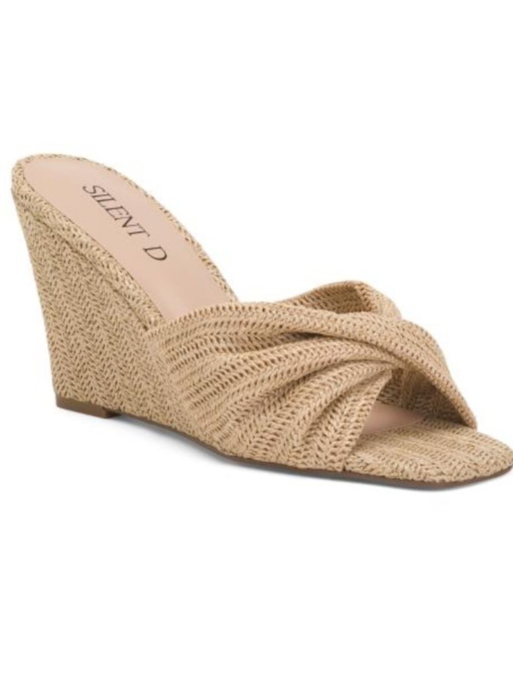 Silent D Woven Knot Wedge Sandal